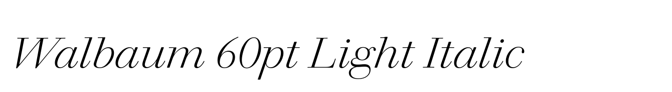 Walbaum 60pt Light Italic